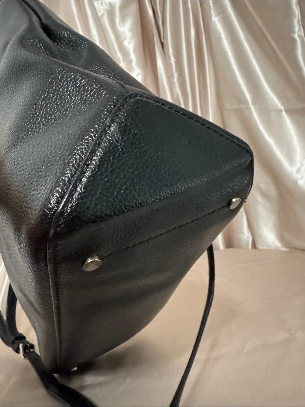 kate spade Black Pebbled Leather Tote with Shoulder Strap